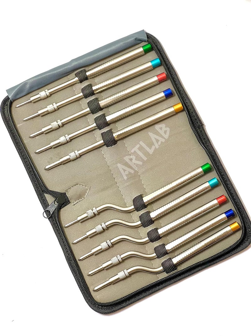 artlab German Osteotomes Set (10 pcs) Color Coded Adjustable Screw Concave Convex Tip for Dental Implantologists, Bone Spreading, Sinus Lift Osteotomes Set (Convex Set of 10) - Image 3
